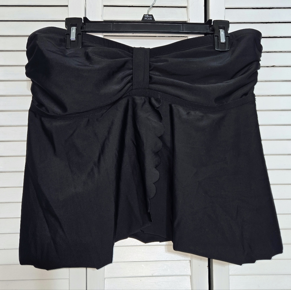 Terra & Sky Women's 1X Black Swimwear Top